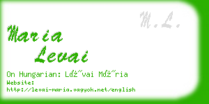 maria levai business card